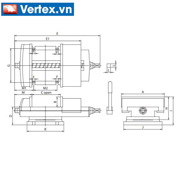Ê tô máy phay lớn 290-505mm VSM Vertex Machine Vise For Shaping & Milling Use Chính Hãng phân phối COCQ Ê tô máy phay lớn 290-505mm VSM Vertex Machine Vise For Shaping & Milling Use Chính Hãng phân phối COCQ