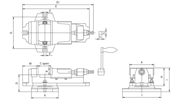Ê Tô Máy Phay Kiểu K Vertex Chính Hãng Độ Mở 62-146mm phân phối chính hãng COCQ Ê Tô Máy Phay Kiểu K Vertex Chính Hãng Độ Mở 62-146mm phân phối chính hãng COCQ