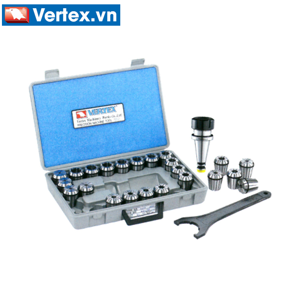 Bộ Bầu Kẹp Dao Phay NT50-ER40-65L, 23 Đầu Kẹp (4-26mm) V-217 Vertex Chính hãng phân phối Bộ Bầu Kẹp Dao Phay NT50-ER40-65L, 23 Đầu Kẹp (4-26mm) V-217 Vertex Chính hãng phân phối